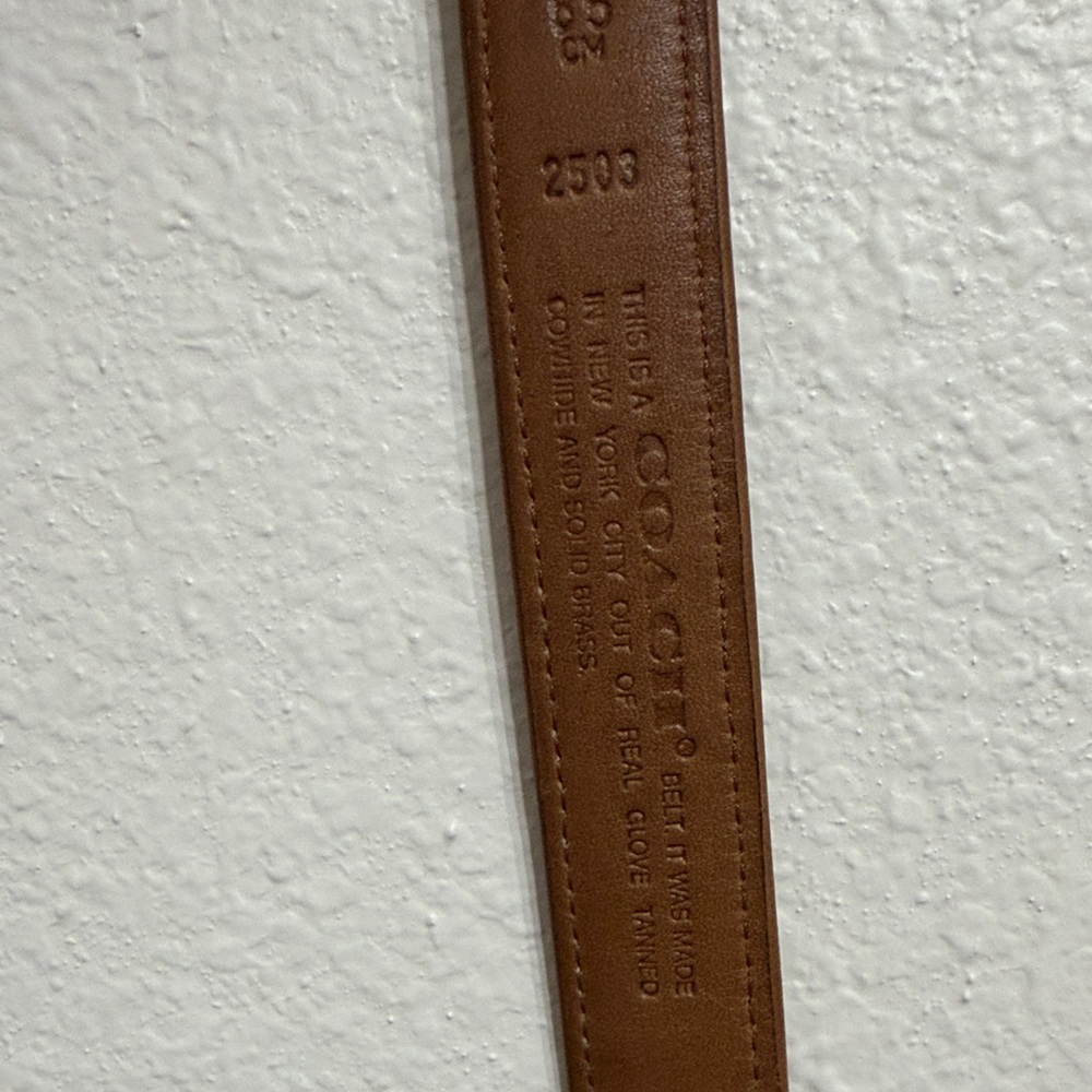 Coach Tan cowhide Leather Belt with Brass Buckle✨ - Picture 5 of 12